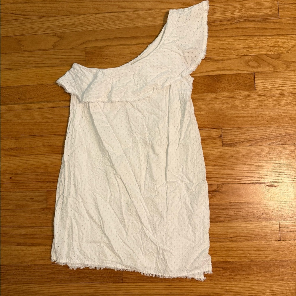 Cloth and Stone (Anthropologie) Elegant White One-Shoulder Dress
